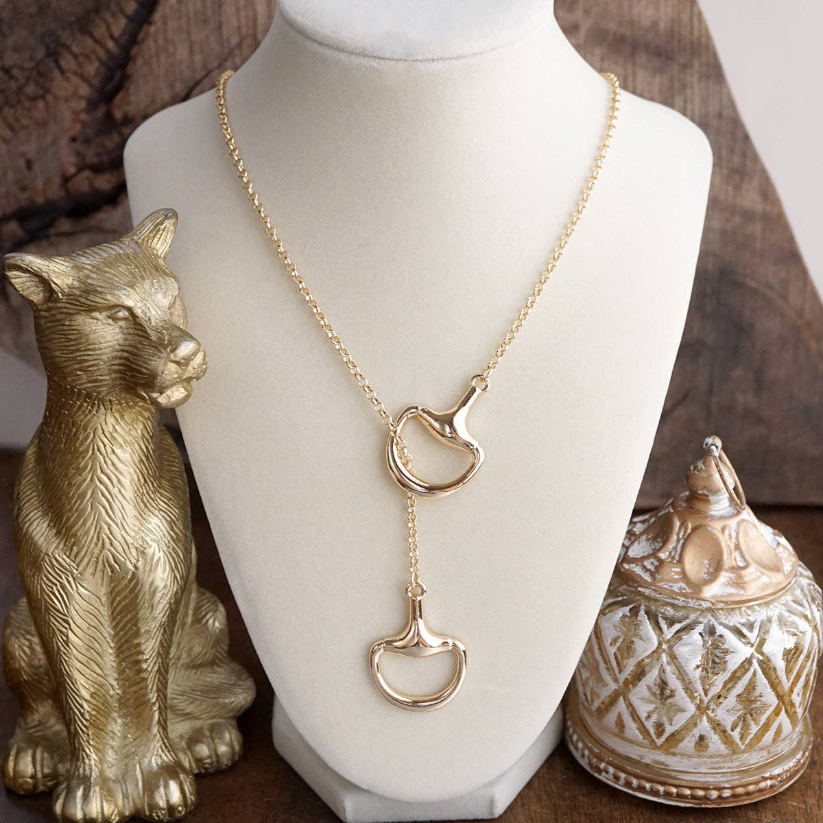 Rider’s Link – Adjustable Horse Bit Lariat Necklace: Silver