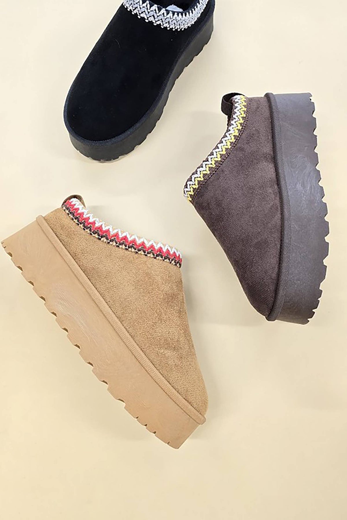 SOLID-10 - UGG style, chunky platform slippers